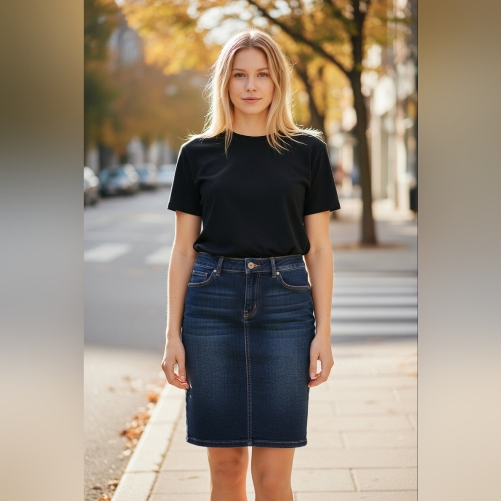 NWOT Revolution By Ricki's Denim Skirt in Dark Blue